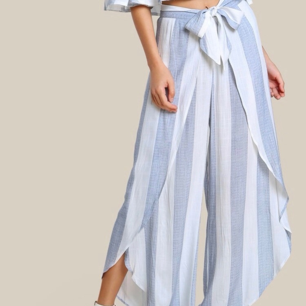 Shein Stripes Overlap Pants
